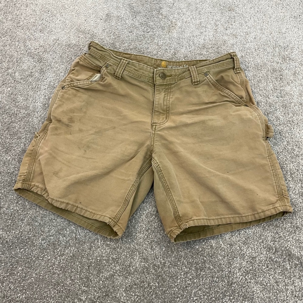 Carhartt Shorts Womens 8 Canvas Carpenter Cargo Distressed Original Fit Utility
